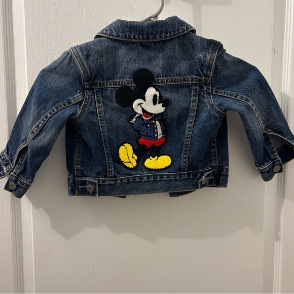 1. Gap × Disney Baby Mickey Mouse Icon Denim Jacket - Picture 2 of 8